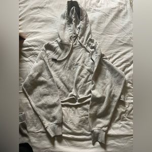 Light grey cropped hoodie